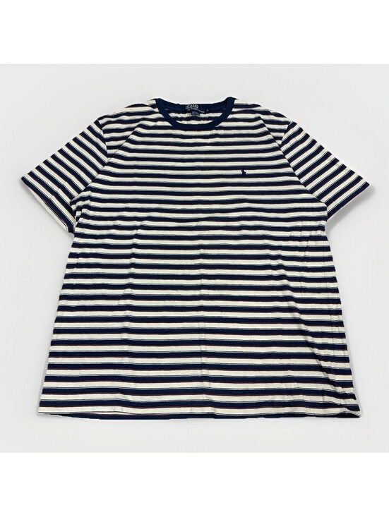 Other - VTG Polo Ralph Lauren Men's Large Striped Cotton Crew T-Shirt Navy White USA